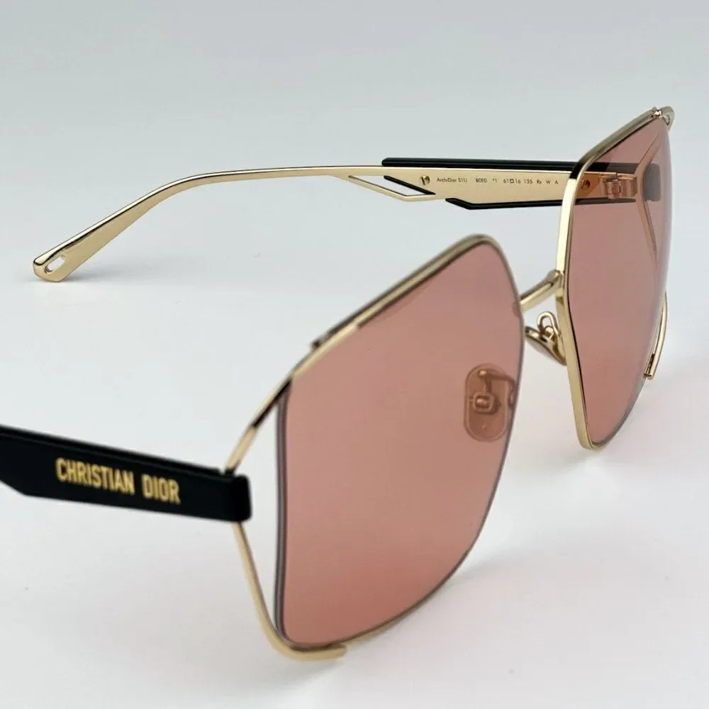 NEW Dior ARCHIDIOR S1U  B0E0 Gold Pink Women Oversized Square Sunglasses